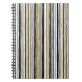 Cuaderno Rayas Doradas Plateadas Negras Azules