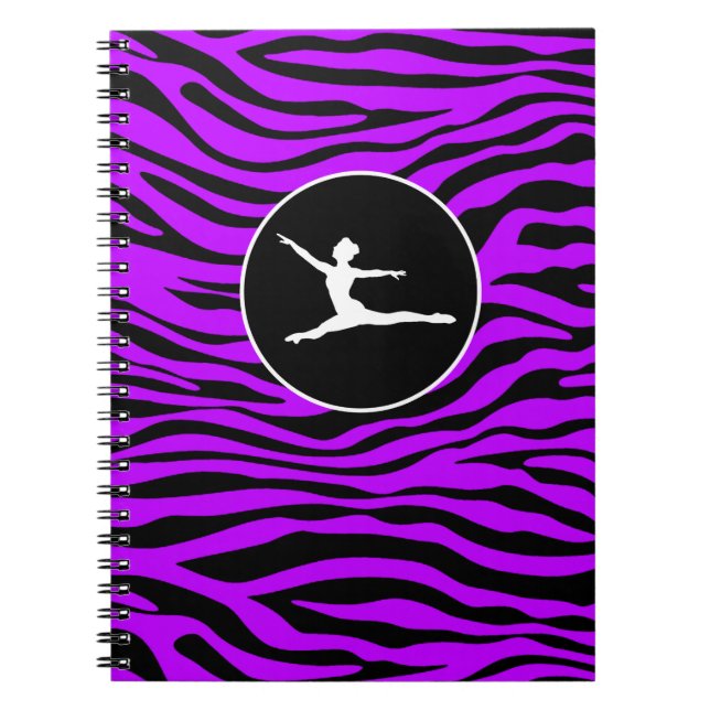 Cuaderno Rayas eléctricas de cebra púrpura; ballet (Frente)