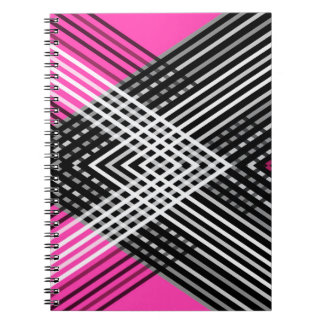 Cuaderno Rayas entrelazadas en blanco y negro y gris sobre 