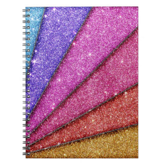 Cuaderno Rayas geométricas de moda del purpurina