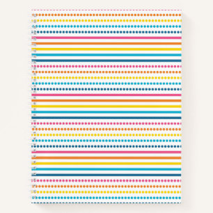 Cuaderno Rayas geométricas horizontales punteadas coloridas