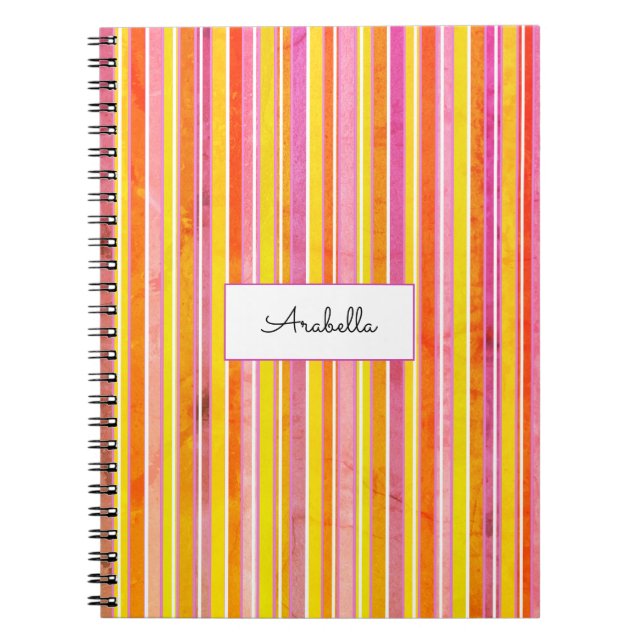 Cuaderno Rayas gruesas de color brillante personalizadas (Frente)