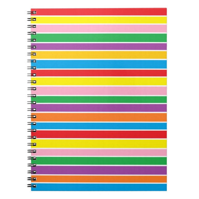 Cuaderno Rayas Horizontales de Arcoíris (Frente)