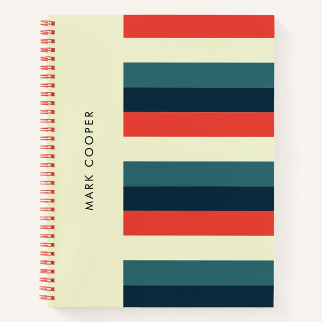Cuaderno Rayas horizontales de color retro inagotables (Anverso)