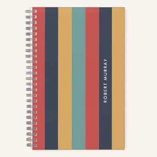 Cuaderno Rayas horizontales de color retro y de visión vent