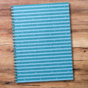 Cuaderno Rayas Horizontales de Estilo Brillo Azul Océano Ch
