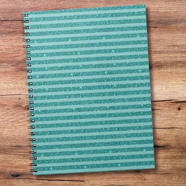 Cuaderno Rayas Horizontales de Estilo con Brillo Verde Turq (Subido por el creador)