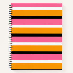 Cuaderno Rayas horizontales de líneas naranjas rosadas
