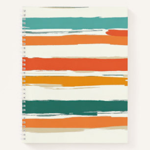 Cuaderno Rayas horizontales de pincel pintadas abstractas B