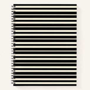 Cuaderno Rayas horizontales minimalistas en blanco y negro