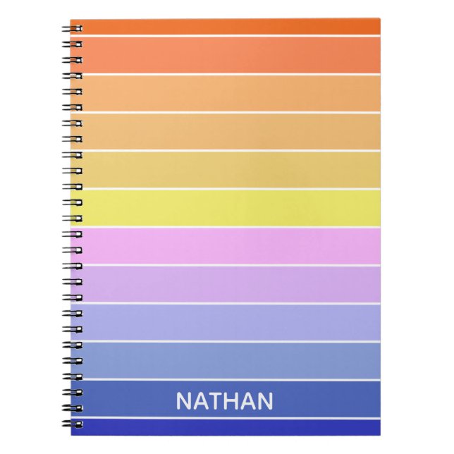 Cuaderno Rayas Horizontales Personalizadas Coloridas (Frente)