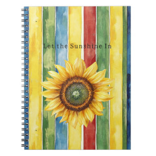 Cuaderno Rayas Italianas Azul Amarillo Verde Rojo Flor De G