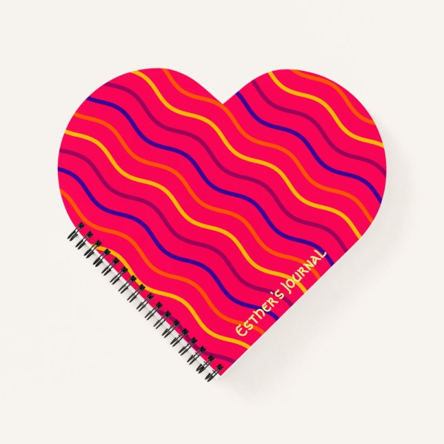 Cuaderno Rayas Lindas Nombre Personalizado Rosa (Anverso)