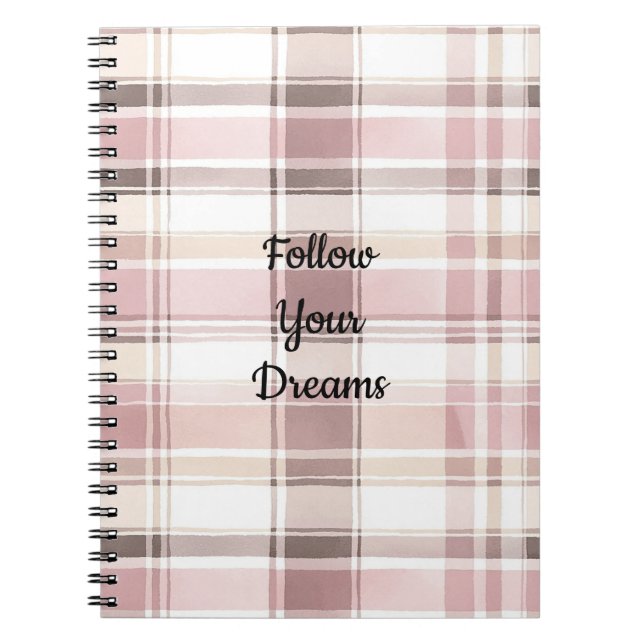 Cuaderno Rayas marrones crema Rosa de Rubor (Frente)