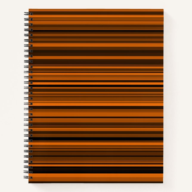 Cuaderno Rayas Marrones Negras Naranjas (Anverso)