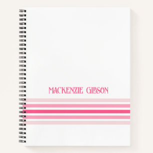 Cuaderno Rayas minimalistas con monograma retro
