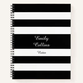 Cuaderno Rayas modernas en blanco y negro