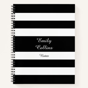 Cuaderno Rayas modernas en blanco y negro