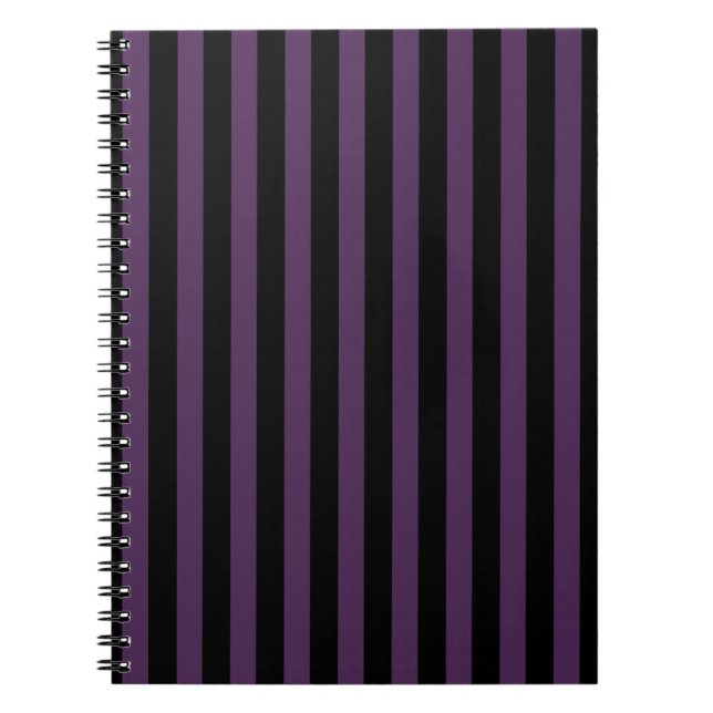 Cuaderno Rayas moradas y negras oscuras (Frente)