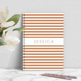 Cuaderno Rayas Naranjas Modernas Personalizadas