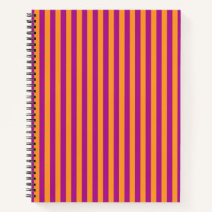 Cuaderno Rayas Naranjas Moradas Patrón Continuo