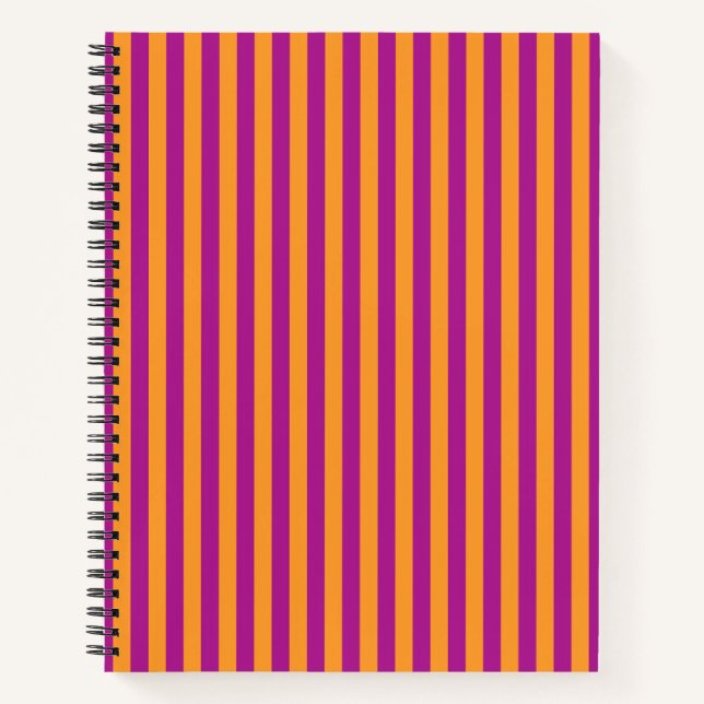 Cuaderno Rayas Naranjas Moradas Patrón Continuo (Anverso)