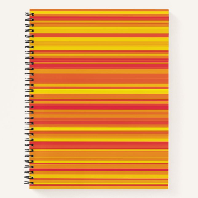 Cuaderno Rayas Naranjas Rojas Amarillas (Anverso)