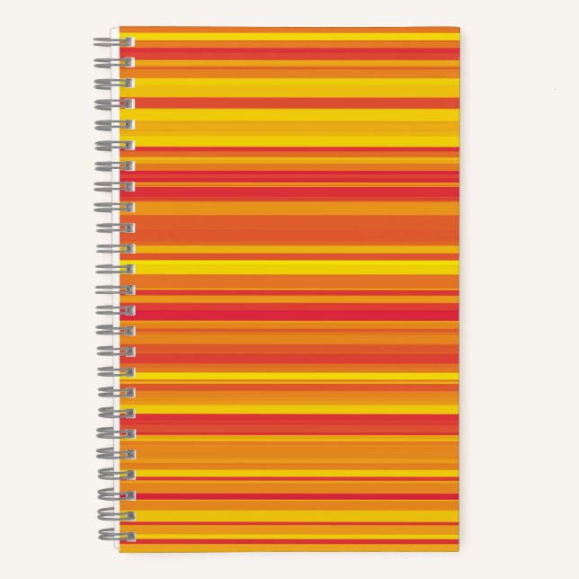 Cuaderno Rayas Naranjas Rojas Amarillas (Anverso)
