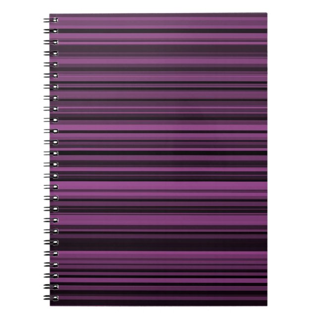 Cuaderno Rayas Negras Moradas Abstractas (Frente)