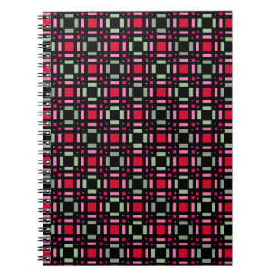 Cuaderno Rayas negras rojas de yeso geométrico