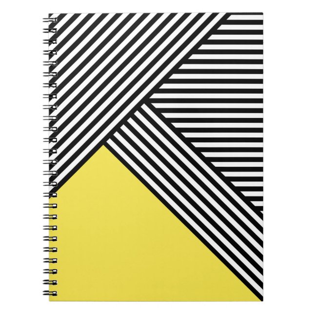 Cuaderno Rayas negras y blancas con triángulo amarillo (Frente)