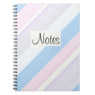 Cuaderno Rayas pasteles azul blanco y rosa