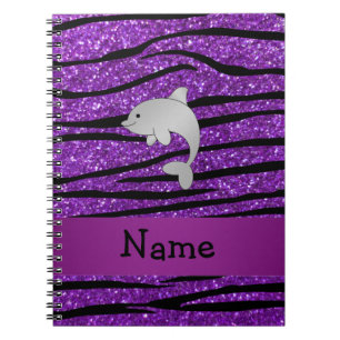Cuaderno Rayas púrpuras personalizadas de la cebra del