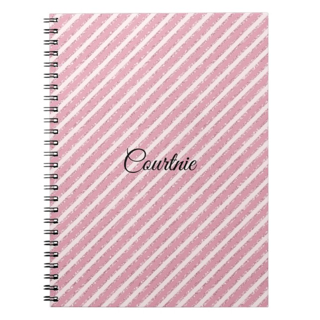 Cuaderno Rayas Purpurinas rosadas (Frente)