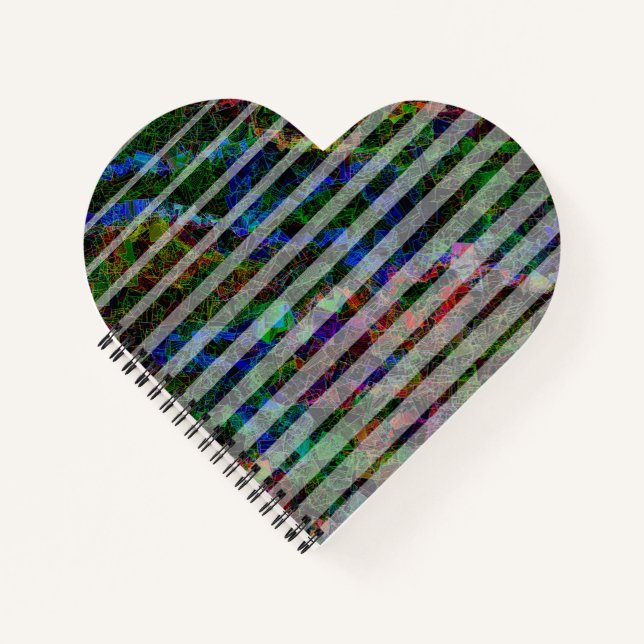 Cuaderno Rayas raras y pequeños cuadrados raspados en línea (Anverso)