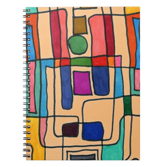 Cuaderno Rayas rectangulares calientes y frescas con acento (Frente)