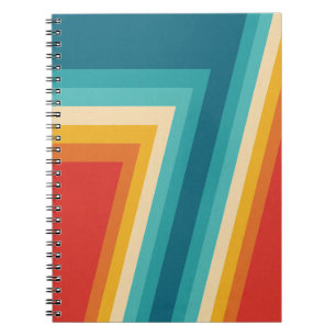 Cuaderno Rayas retras coloridas -   diseño de 70s 80s