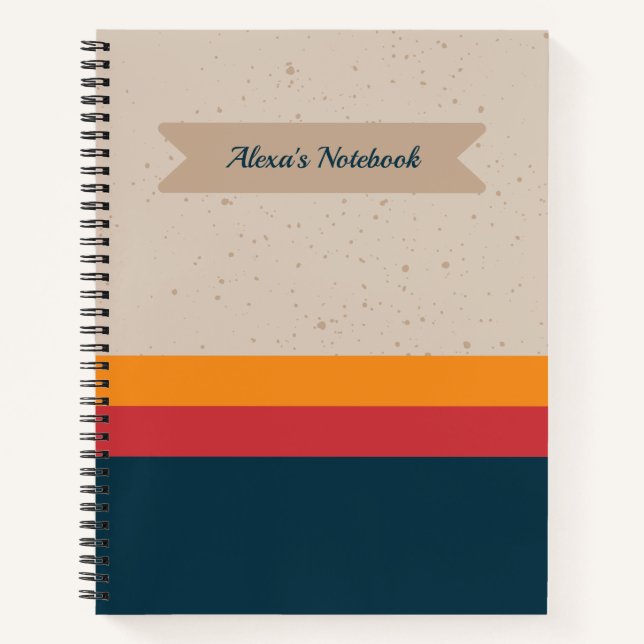 Cuaderno Rayas retro Atardecer y Pizarra (Anverso)