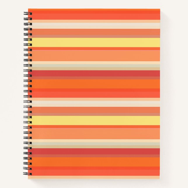 Cuaderno Rayas rojas de naranja suave (Anverso)