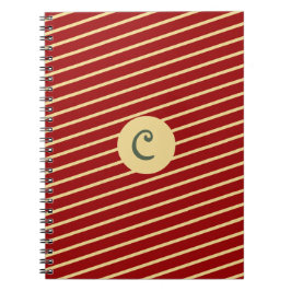 Cuaderno Rayas rojas de oro de Navidad familia a medida