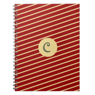Cuaderno Rayas rojas de oro de Navidad familia a medida
