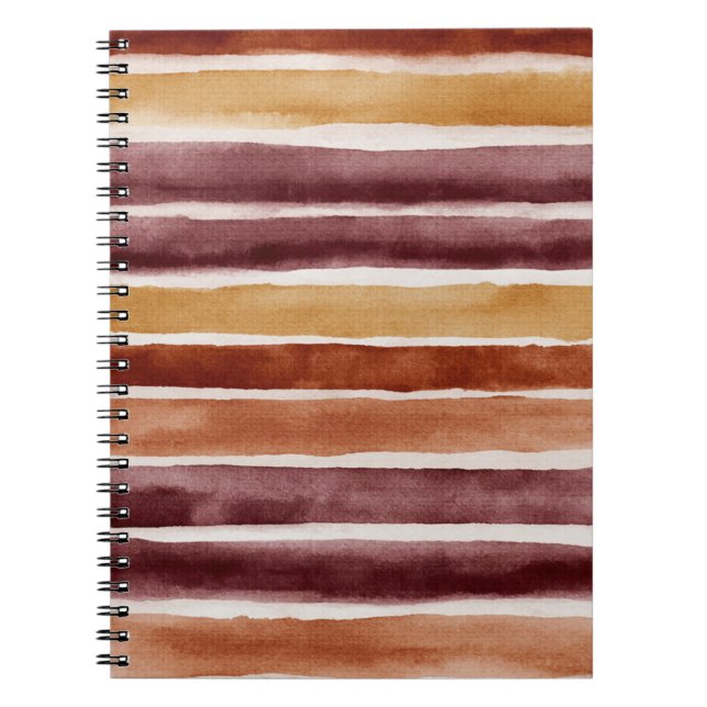 Cuaderno Rayas rojas naranjas melocotón burdeos (Frente)