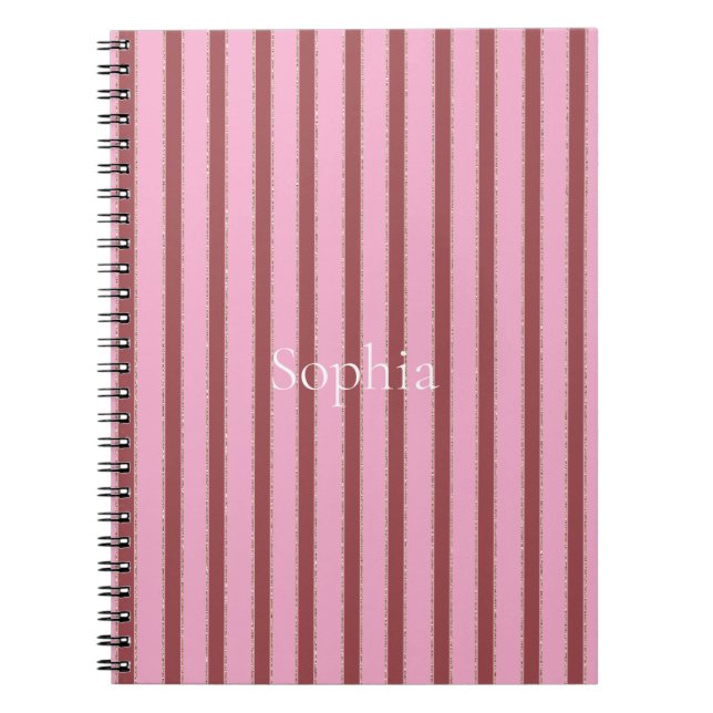 Cuaderno Rayas Rojas Rosadas (Frente)