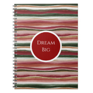 Cuaderno Rayas rojas verdes rubor blanco dorado