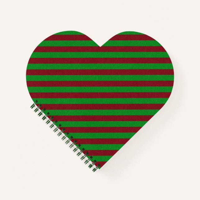 Cuaderno Rayas rojas y verdes con brillo (Anverso)