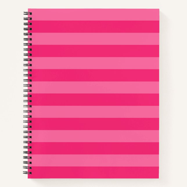 Cuaderno Rayas rosa claro y rosadas calientes (Anverso)