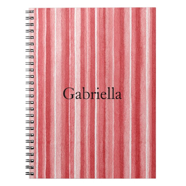 Cuaderno Rayas Rosa Rubor Blanco Rojo   (Frente)