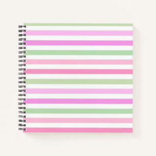 Cuaderno Rayas, rosa, verde