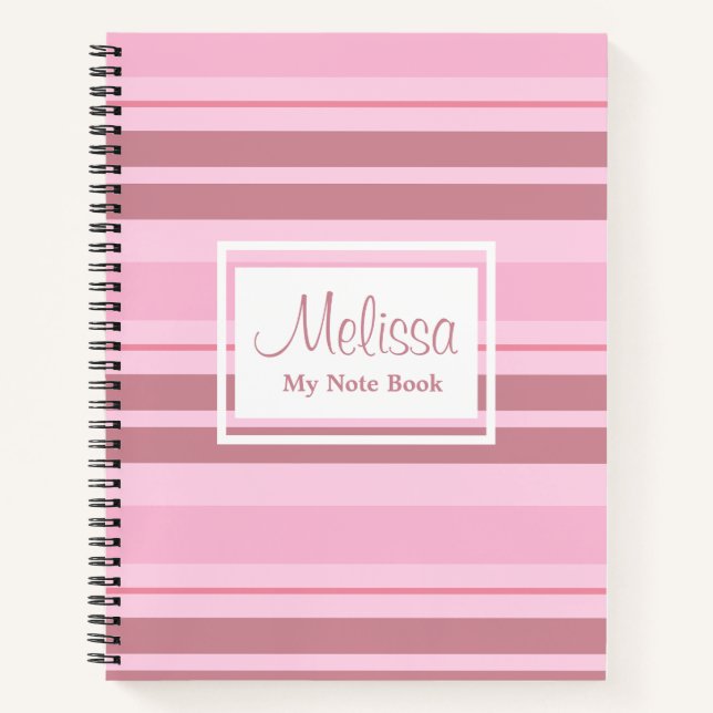 Cuaderno Rayas rosadas monocromáticas gélidas de Rubor (Anverso)