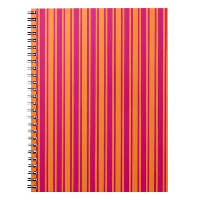 Cuaderno Rayas rosadas y naranjas de caramelo (Frente)